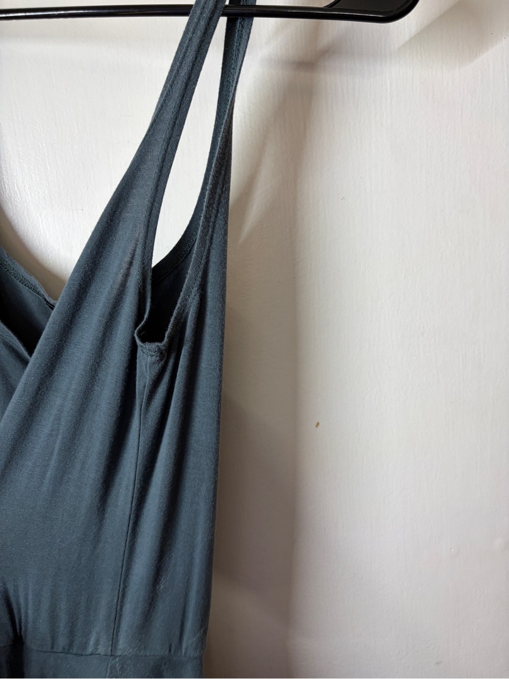 Quince Tencel Jersey Fit & Flare Dark Olive Green Sleeveless Cami Midi Dress M - Picture 7 of 14